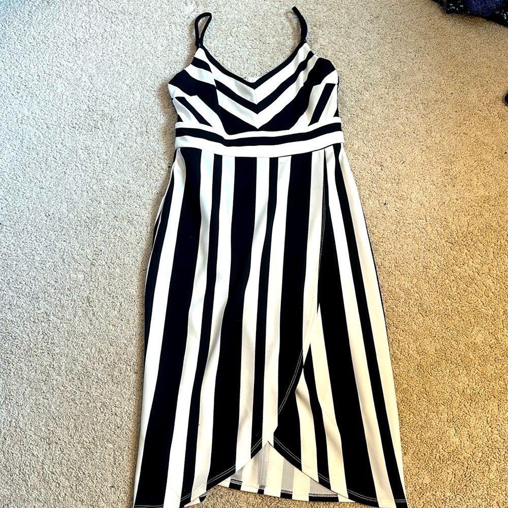 Black and white striped dresss